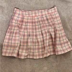 Aeropostale - Plaid Pleated Mini Skirt - Size: XS - Color: Pink - gently worn